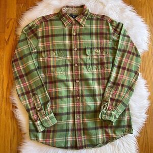 GorpCore American Living Green Flannel Size Medium